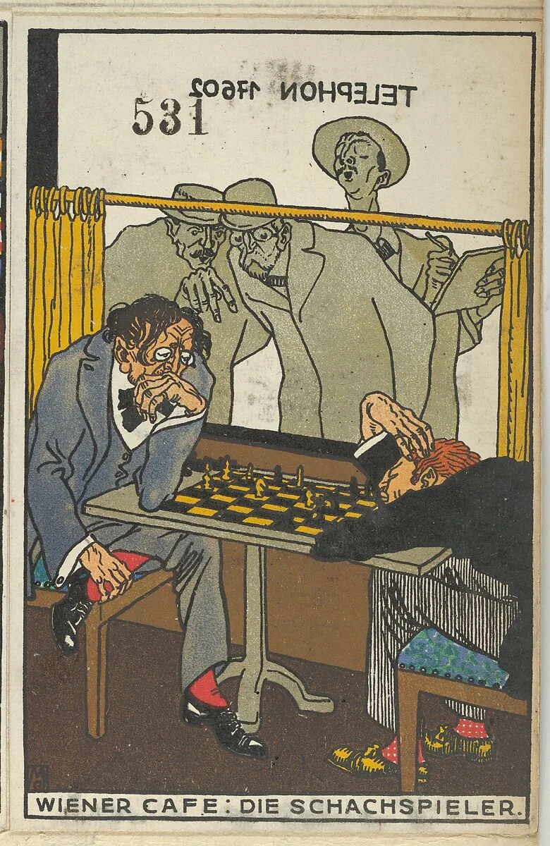 Viennese Café: The Chess Players (Wiener Café: Die Schachspieler) — Moriz Jung|Wiener Werkstätte
