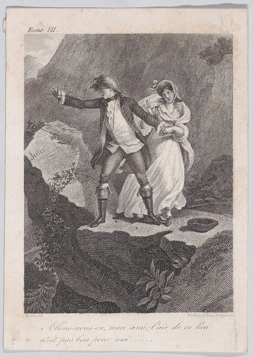 A couple standing on a mountain — Etienne Devilliers|Jean Bosq|Alexandre Joseph Desenne
