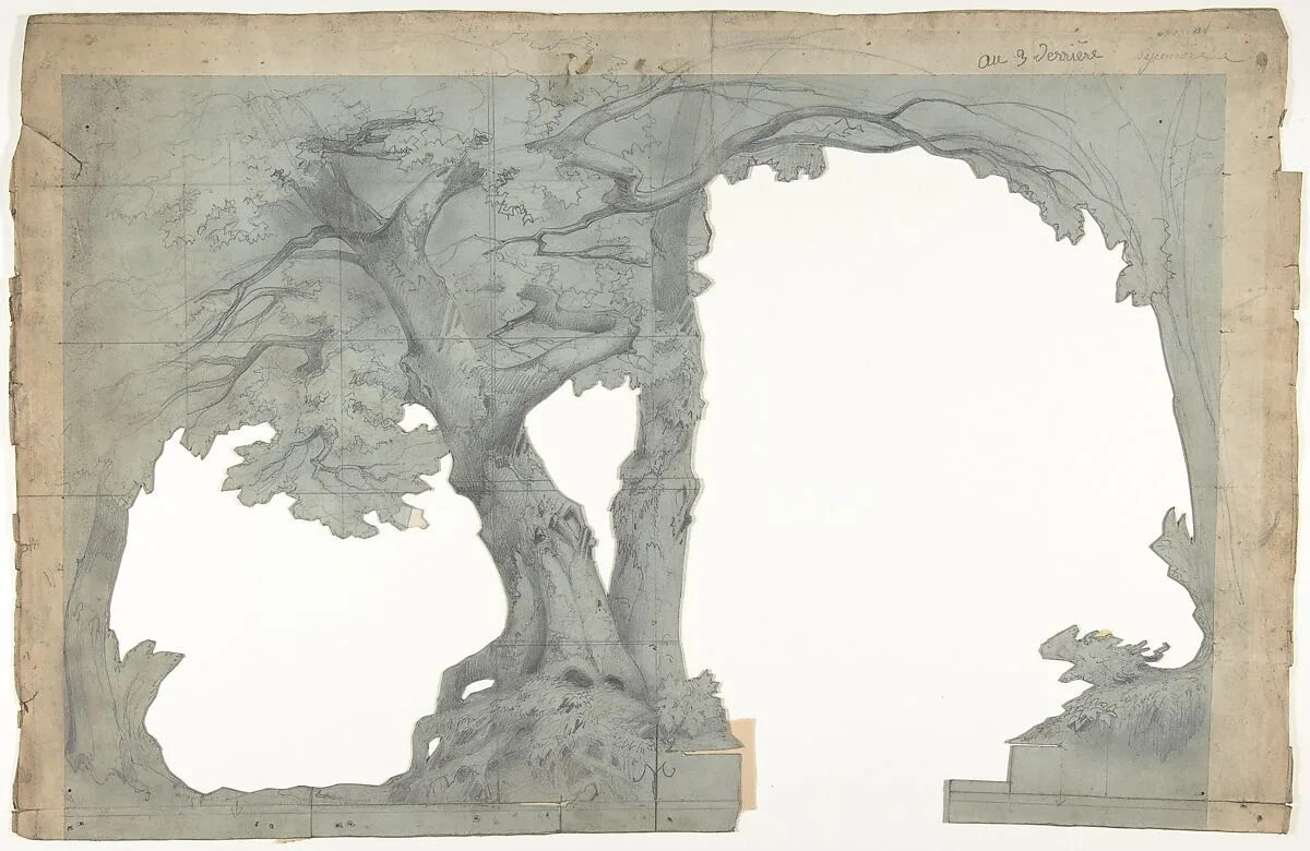 Design for a Stage Set at the Opéra, Paris — Eugène Cicéri