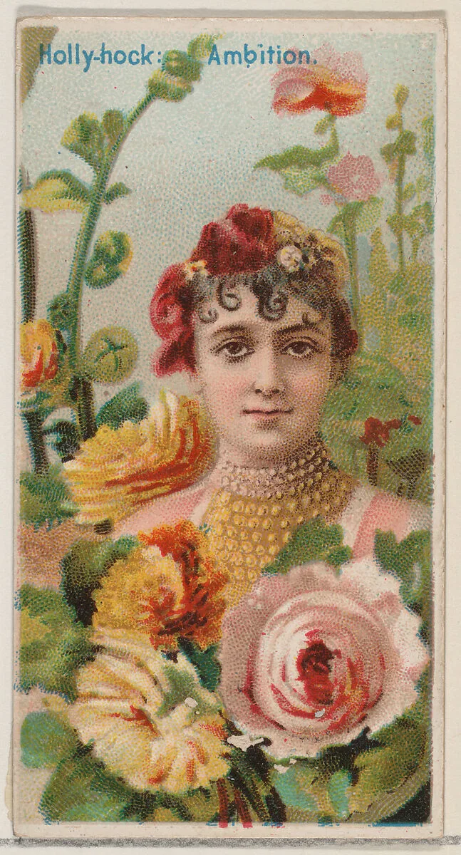 Hollyhock: Ambition, from the series Floral Beauties and Language of Flowers (N75) for Duke brand cigarettes — Donaldson Brothers|American Tobacco Company