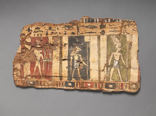 Fragment of cartonnage depicting three deities