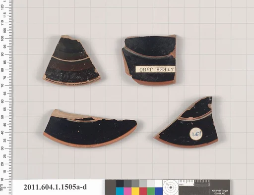 Terracotta fragments of kylikes (drinking cups)