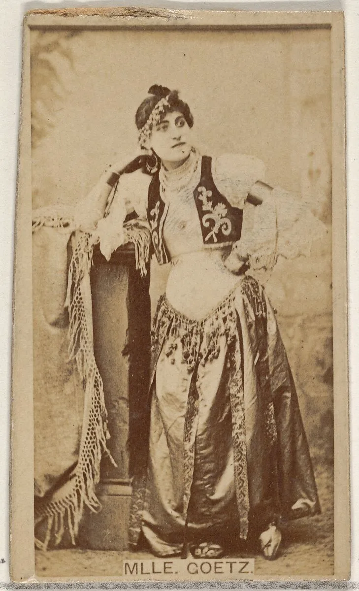 Mlle. Goetz, from the Actors and Actresses series (N45, Type 8) for Virginia Brights Cigarettes — Allen & Ginter