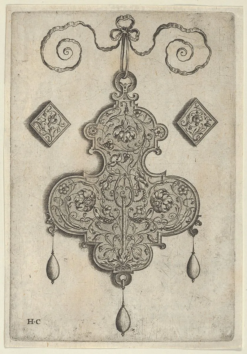 Design for the Verso of a Pendant with Three Large Flowers — Jan Collaert I|Hans Liefrinck