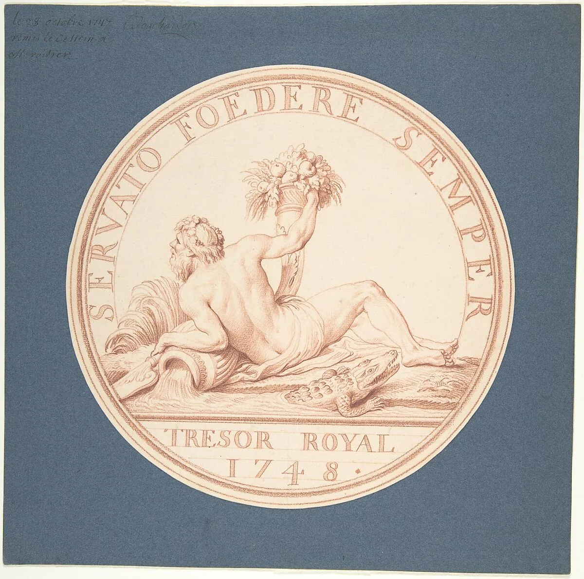 Design for a Token: Trésor Royal 1748 — Edme Bouchardon
