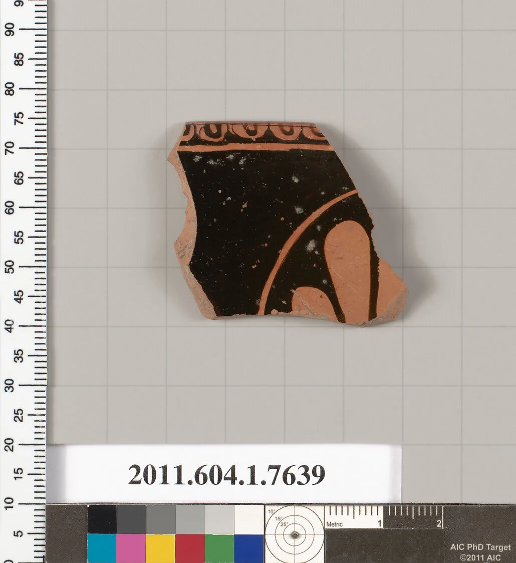 Terracotta rim fragment of a kylix (drinking cup) — Unknown
