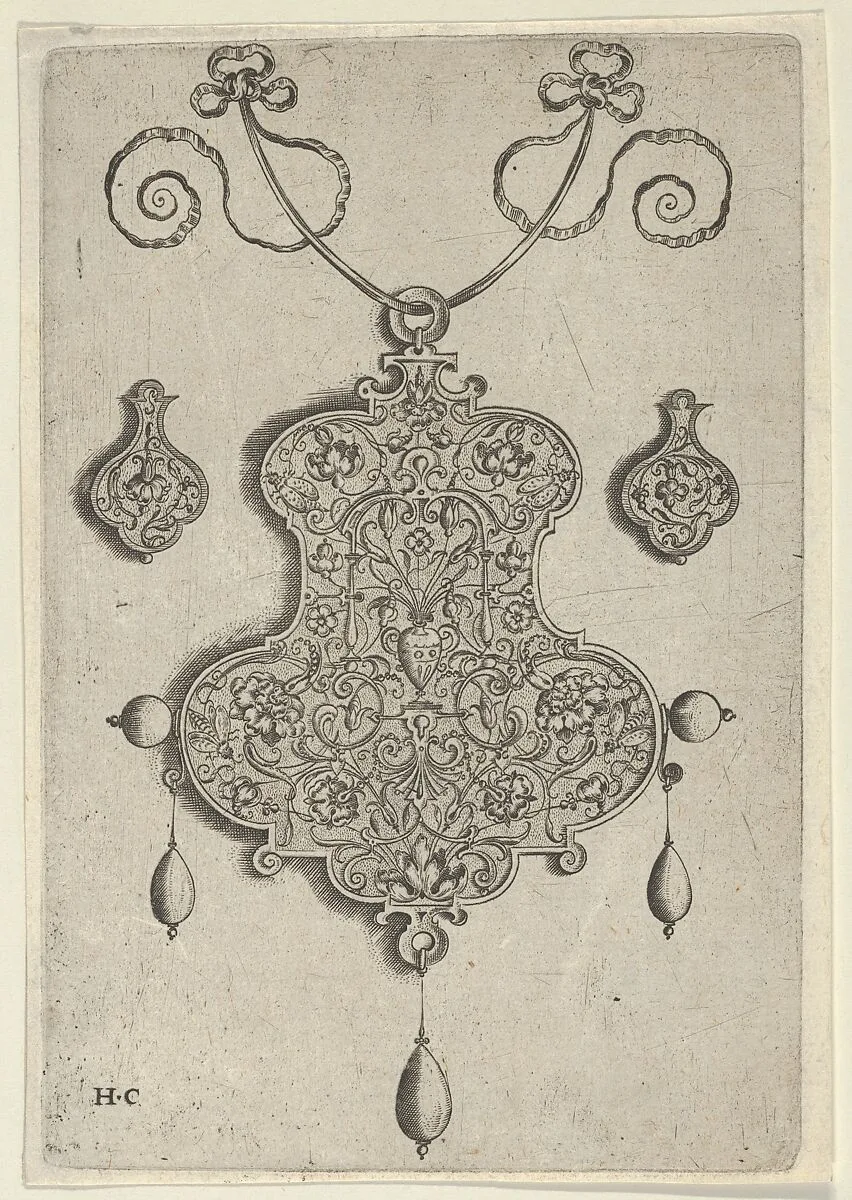 Design for the Verso of a Pendant with a Vase at Center — Jan Collaert I|Hans Liefrinck