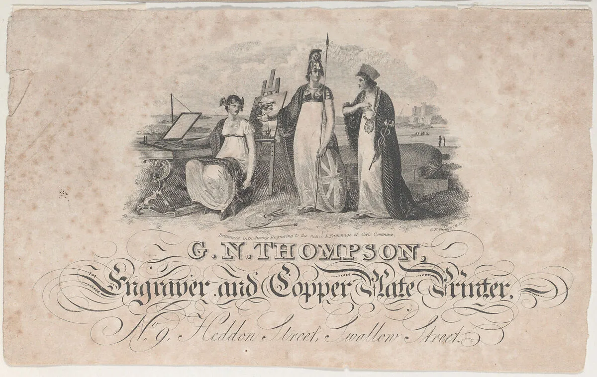 Trade Card for G. N. Thompson, Engraver and Printer — Anonymous, British, 19th century