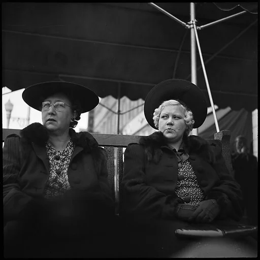 [Two Women Seated on Bench, Florida]