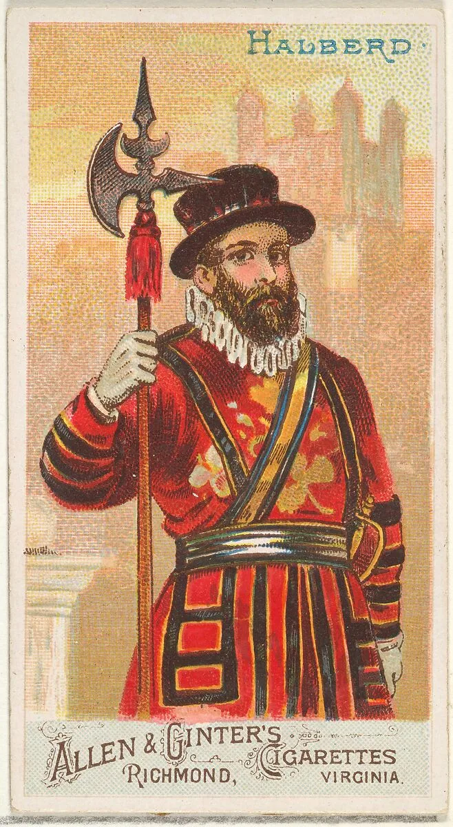 Halberd, from the Arms of All Nations series (N3) for Allen & Ginter Cigarettes Brands — Allen & Ginter