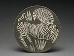 Sgrafitto plate with Zebra