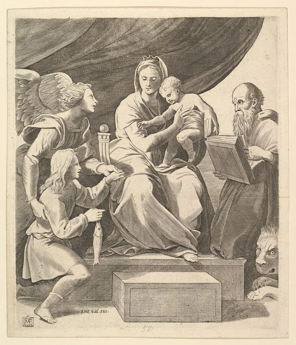 The Virgin of the Fish — Raphael (Raffaello Sanzio or Santi)|Marcantonio Raimondi|Marco Dente