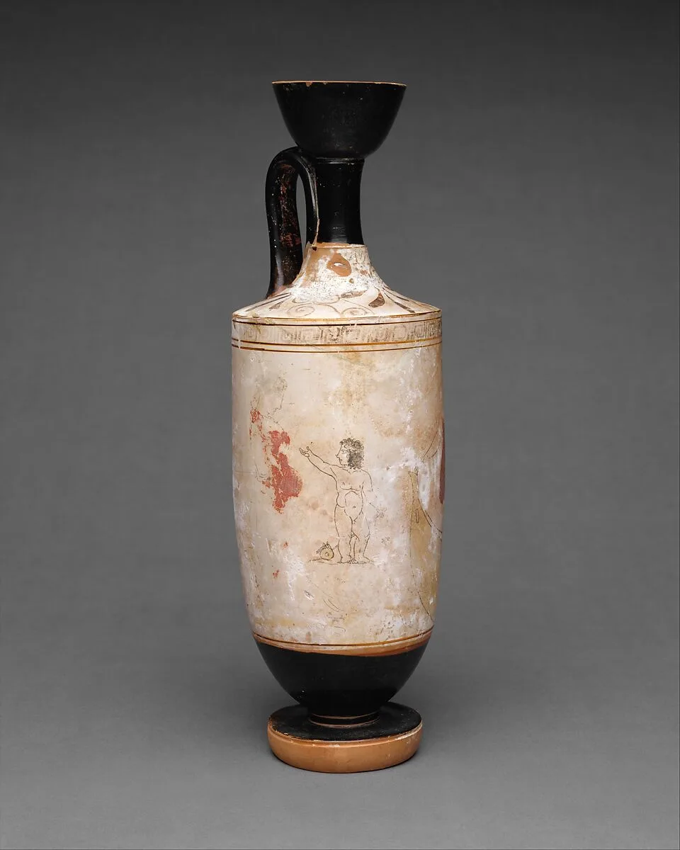 Terracotta lekythos (oil flask) — Painter of Munich 2335