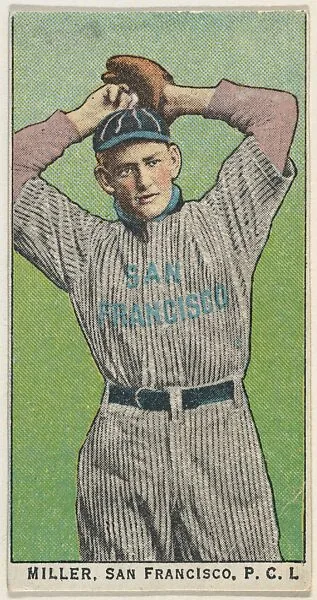 Miller, San Francisco, Pacific Coast League, from the "Obak Baseball Players" set (T212), issued by the American Tobacco Company to promote Obak Mouthpiece Cigarettes — American Tobacco Company