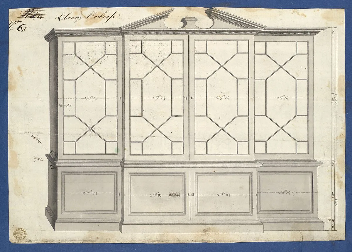 Library Bookcase, from Chippendale Drawings, Vol. II — Thomas Chippendale