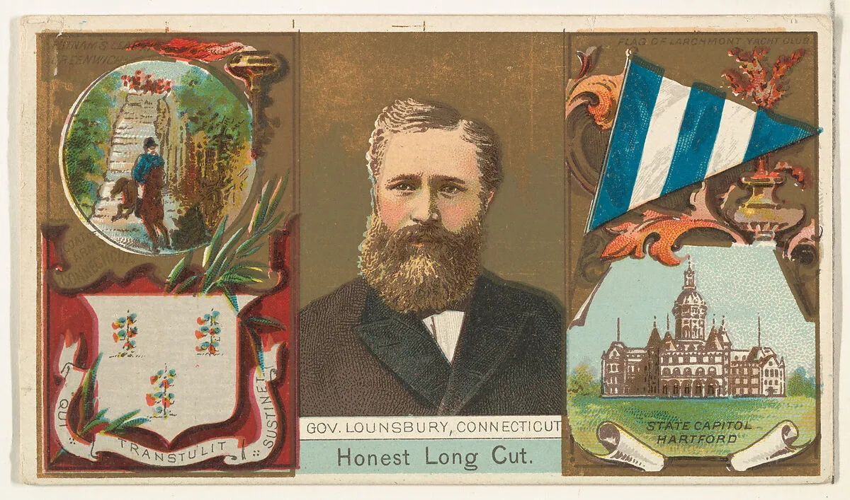 Governor Lounsbury, Connecticut, from "Governors, Arms, Etc." series (N133-1), issued by Duke Sons & Co. — W. Duke, Sons & Co.