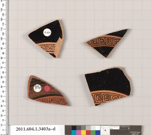 Terracotta fragments of kylikes (drinking cups)