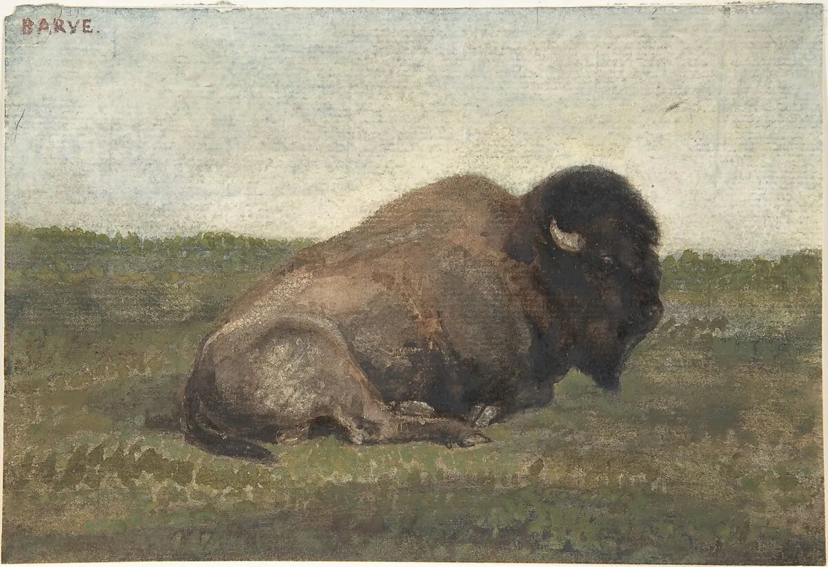 Bison Lying Down — Antoine-Louis Barye