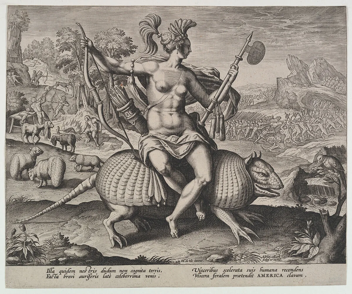 Allegory of America, from "The Four Continents" — Adriaen Collaert|Maerten de Vos