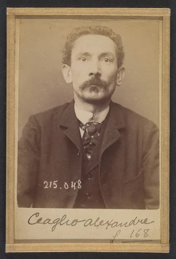 Ceaglio. Alexandre, Joseph. 42 ans, né à Turin (Italie). Employé de commerce. Anarchiste. 3/3/94.