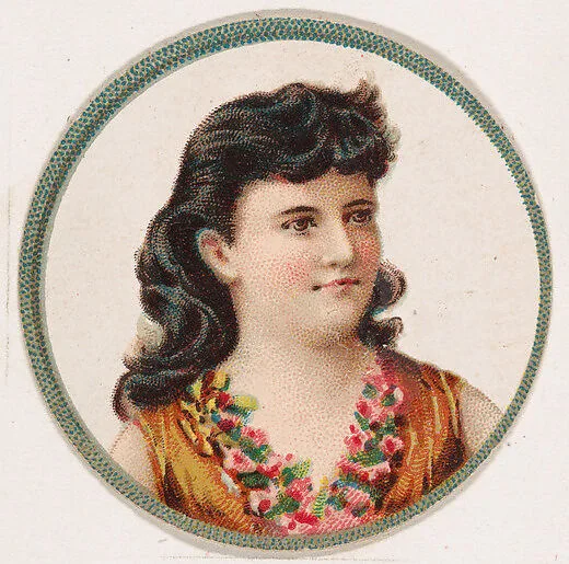Portrait of woman, from the Novelties series (N228, Type 2) issued by Kinney Bros. — Kinney Brothers Tobacco Company