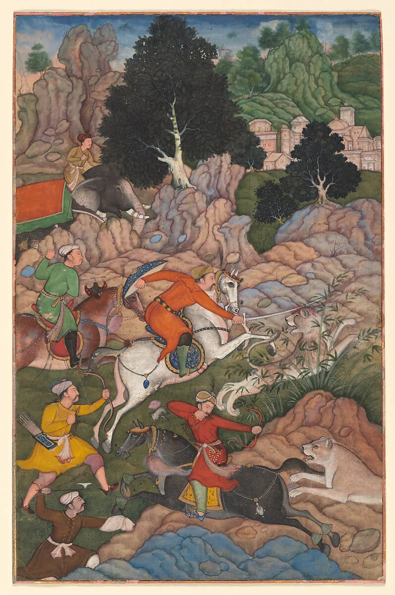 "Akbar Hunting", Folio from an Akbarnama (History of Akbar) — Unknown