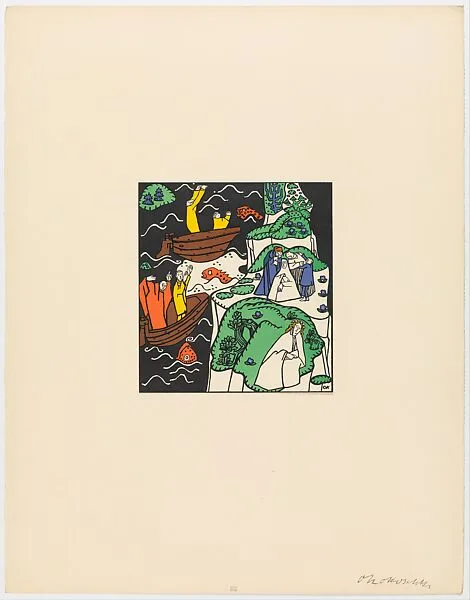 Die Schiffer rufen (The Sailors Call) from the series Die Träumenden Knabe (The Dreaming Boys) — Oskar Kokoschka|Oskar Kokoschka|Wiener Werkstätte|Berger and Chwala