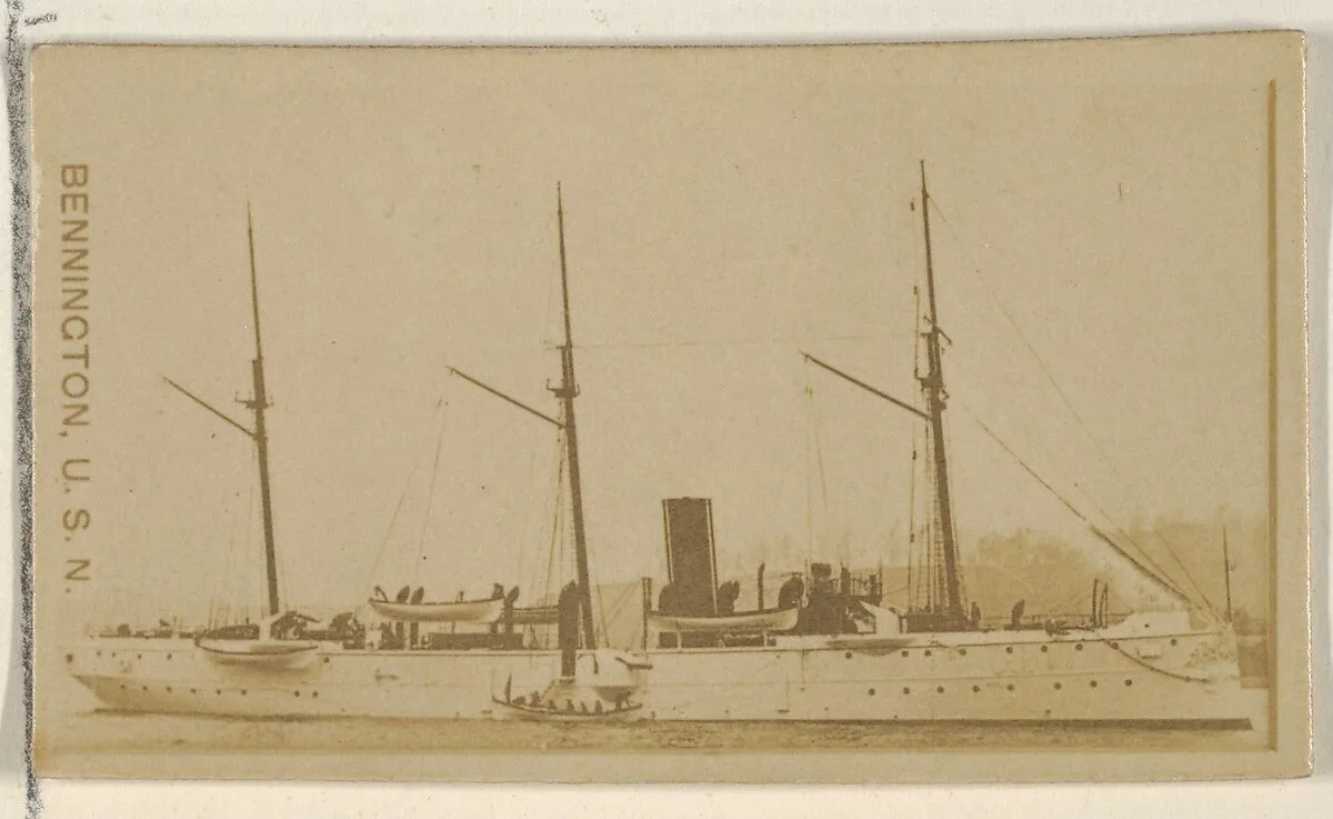 Bennington, U.S.N., from the Famous Ships series (N50) for Virginia Brights Cigarettes — Allen & Ginter