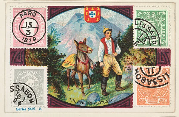 The Mail in Portugal, bakery card from the Stamps and Mail Carriers of All Nations series (D73), issued by the Rochester Baking Company — Rochester Baking Company