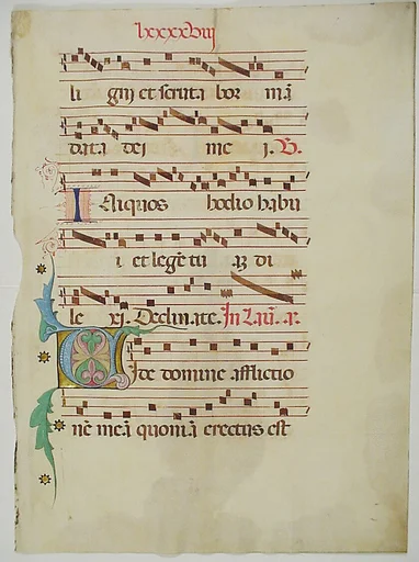 Manuscript Leaf with Initial V, from an Antiphonary