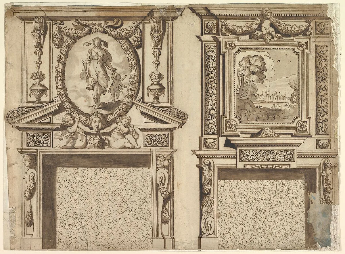 Design for Two Chimneypieces — Anonymous, British, 17th century|Jean Barbet