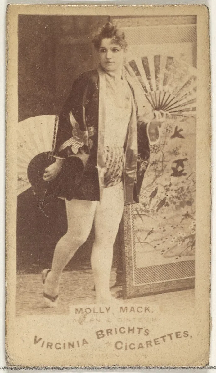Molly Mack, from the Actors and Actresses series (N45, Type 1) for Virginia Brights Cigarettes — Allen & Ginter