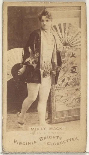Molly Mack, from the Actors and Actresses series (N45, Type 1) for Virginia Brights Cigarettes