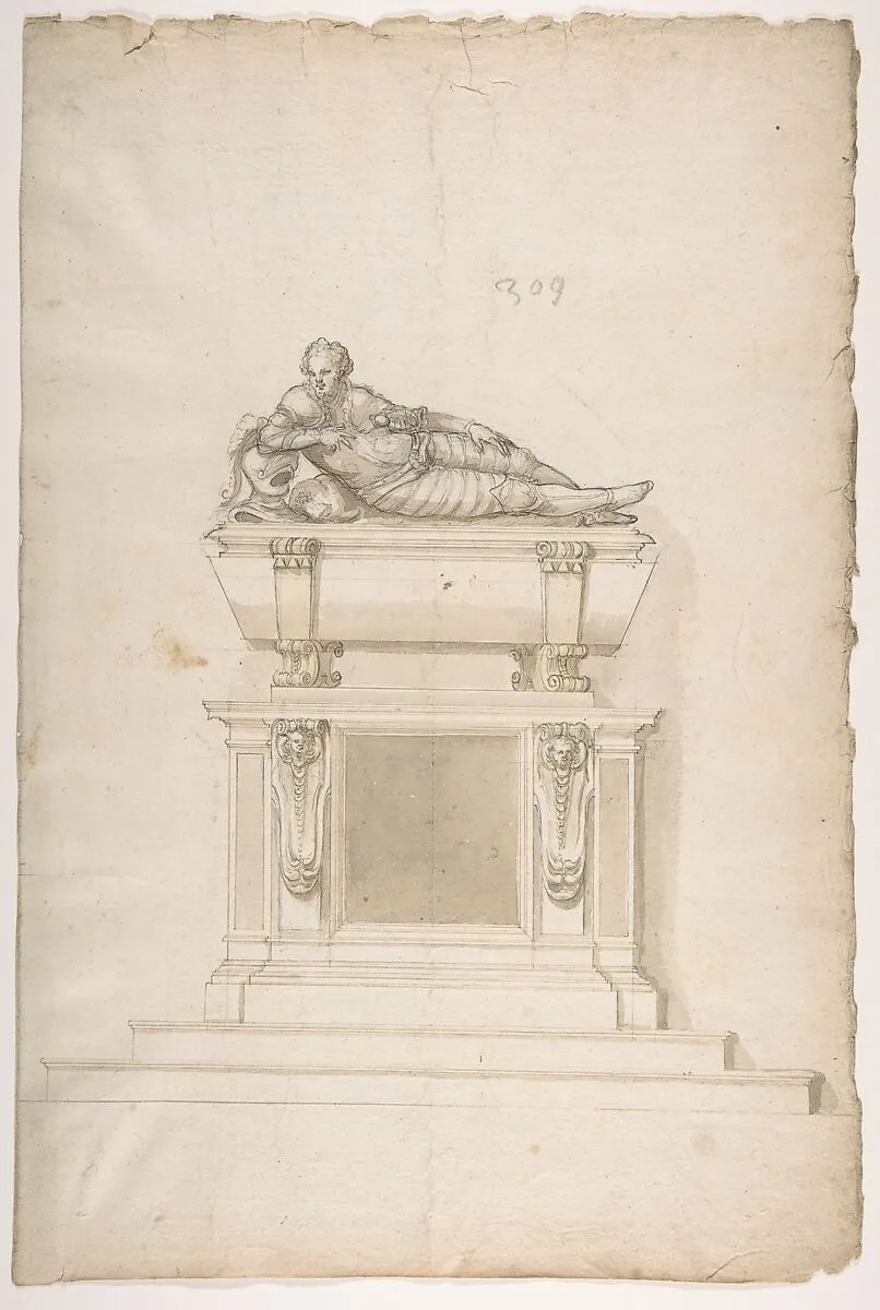 Design for a Man's Tomb — Anonymous, French, 16th century|Jacques Androuet Du Cerceau