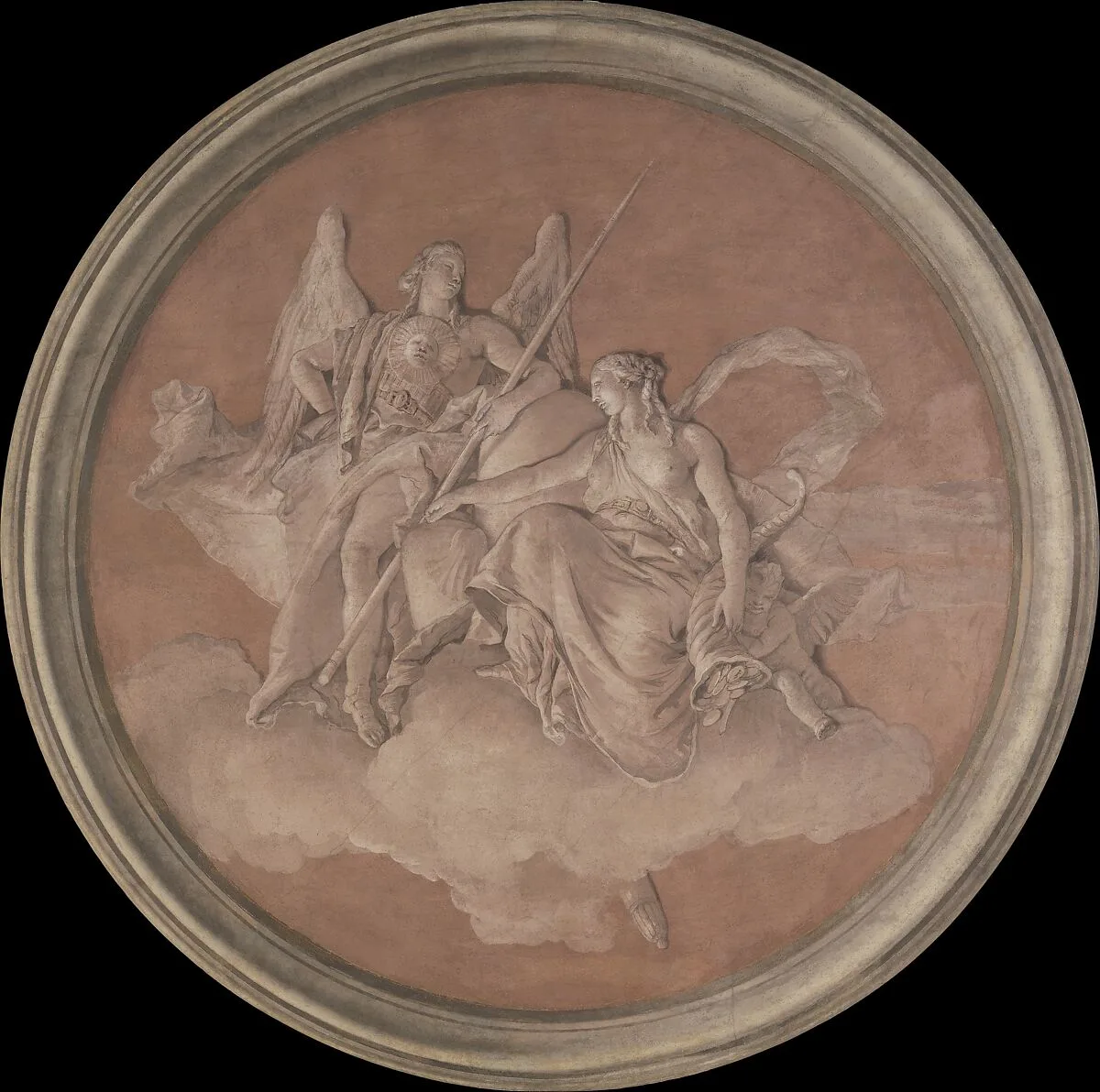 Allegorical Figures Representing Virtue and Abundance — Giovanni Battista Tiepolo