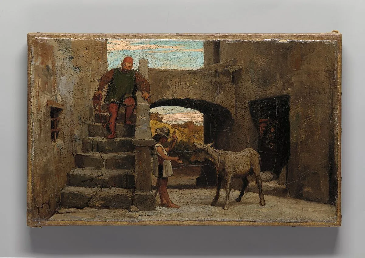 The Fable of the Miller, His Son, and the Donkey No. 1 — Elihu Vedder