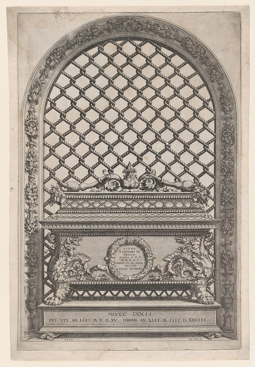 The Tomb of Pietro and Giovanni de' Medici from The Tombs of the Medici — Cornelis Cort|Andrea del Verrocchio
