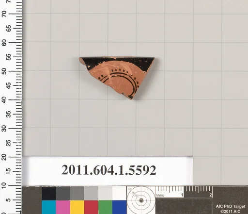 Terracotta rim fragment of a kylix (drinking cup)