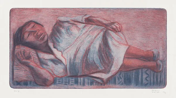 A Mexican woman resting on a bed — Alfredo Zalce