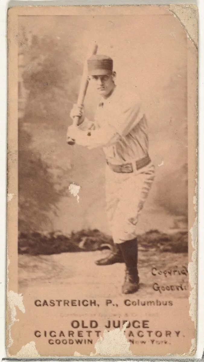 Henry Carl "Hank" Gastright, Pitcher, Cleveland, from the Old Judge series (N172) for Old Judge Cigarettes — Goodwin & Company