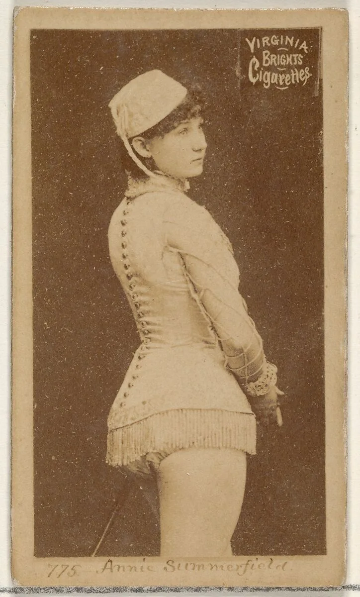 Card 775, Annie Summerfield, from the Actors and Actresses series (N45, Type 2) for Virginia Brights Cigarettes — Allen & Ginter
