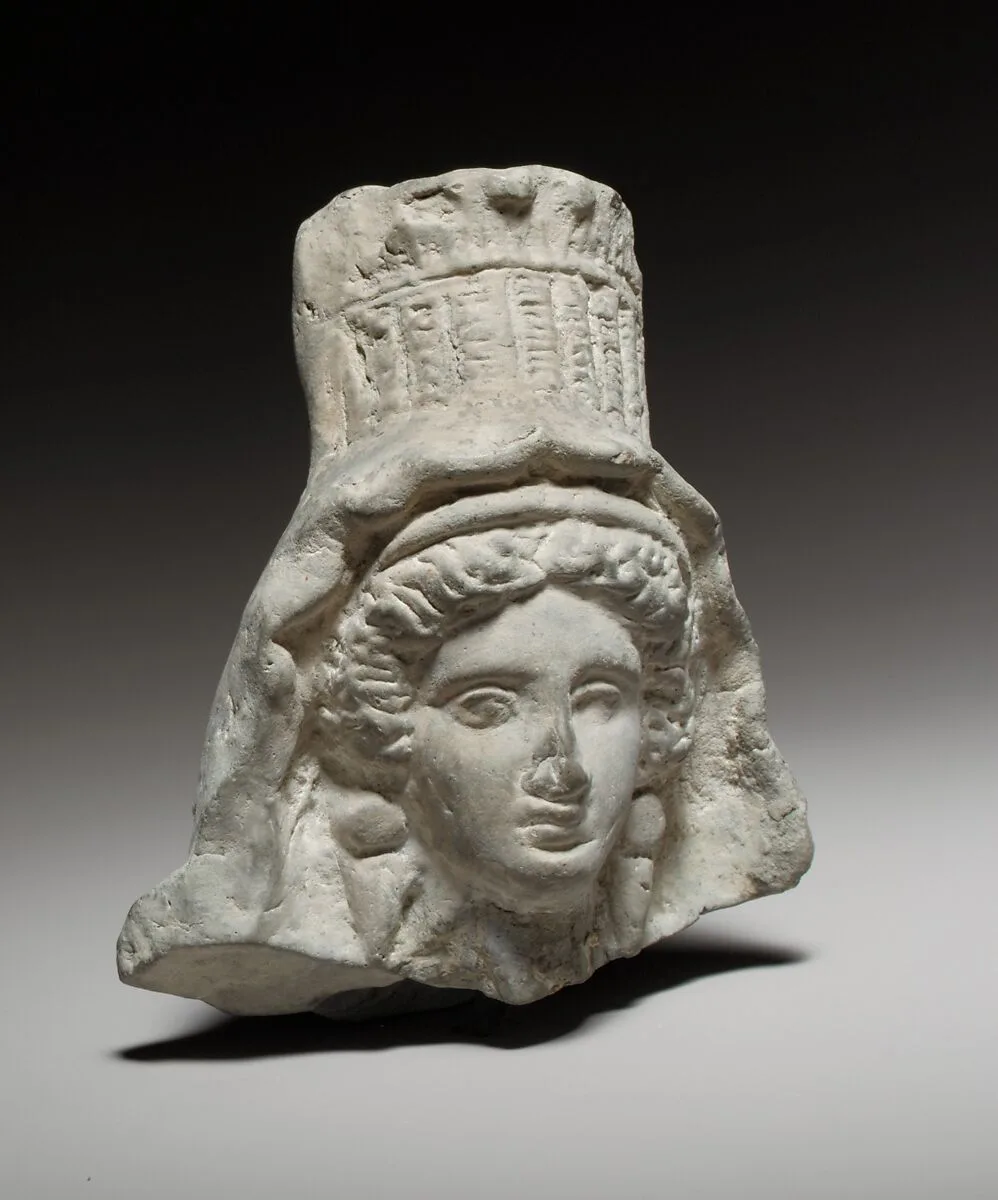 Terracotta head of a goddess — Unknown