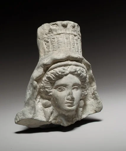 Terracotta head of a goddess