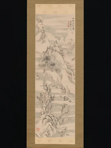 池大雅筆 倣郭忠恕風雪景山水図|Wintry Landscape, in the Style of Guo Zhongshu