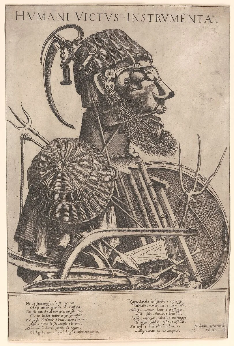 Instruments of Human Sustenance (Humani Victus Instrumenta): Agriculture — Giuseppe Arcimboldo|Giacomo Dini|Giovanni Francesco Camocio