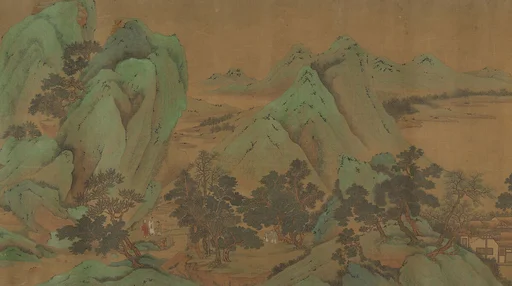 明/清　佚名　劉松年　偽款　山水人物圖|Garden estate