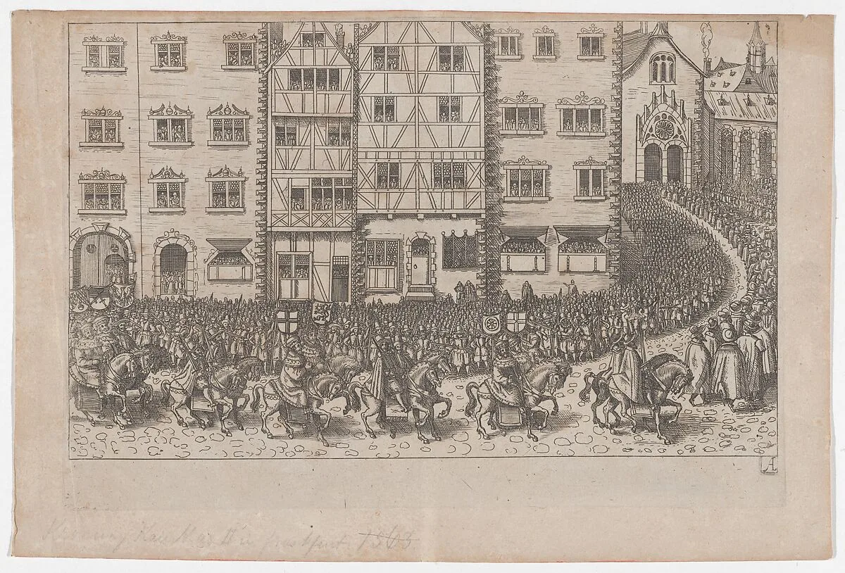 Plate A: Election and Coronation of Emperor Maximilian II — Johann Bringern|Anonymous, German, 17th century|Willhelm Hoffmans