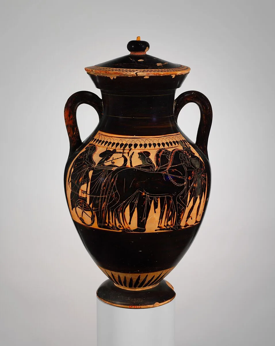 Terracotta amphora (jar) with lid — Unknown