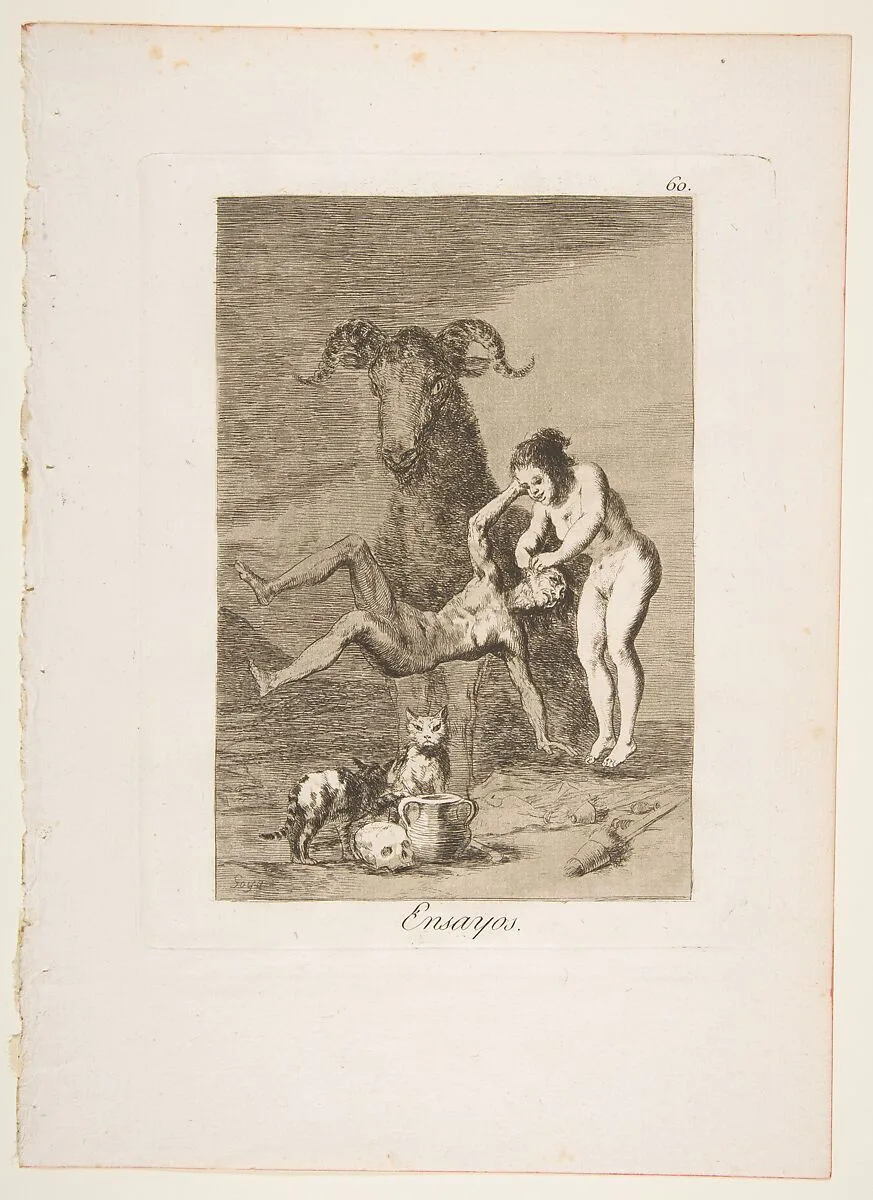 Pllate 60 from "Los Caprichos": Trials (Ensayos) — Goya (Francisco de Goya y Lucientes)