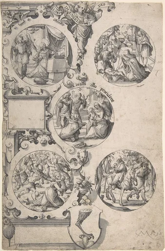 Design for a Painted Glass with Scene from the New Testament